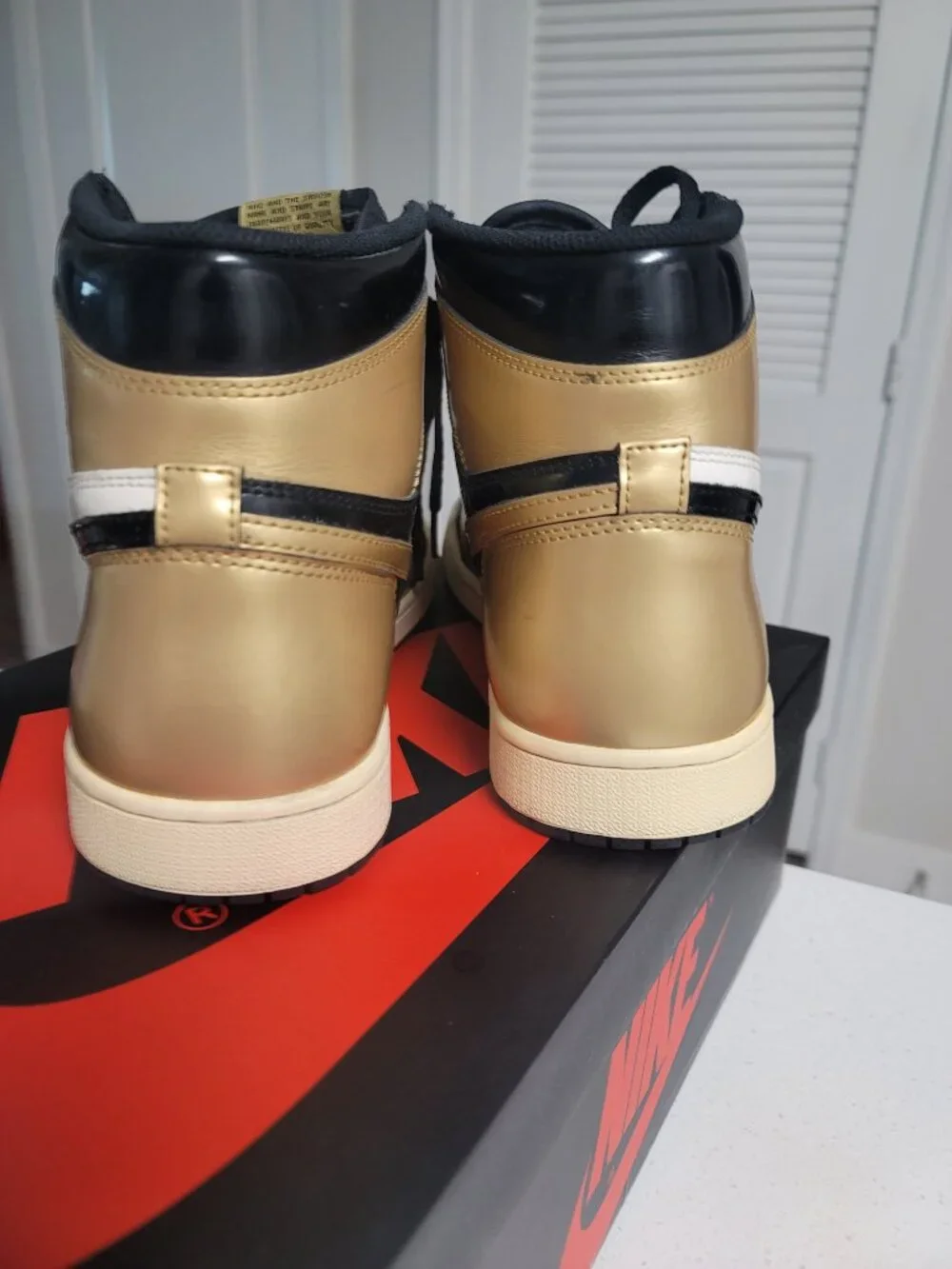 Nike Air Jordan 1 Retro High OG NRG Gold Toe Black Gold White 861428-007 2018